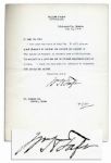 William Taft Typed Letter Signed as Yale Law Professor -- Agrees to Deliver a Lecture on The Lawyer of Ideals -- Excellent Signature