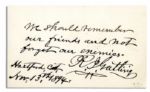 Richard Gatling Autograph Sentiment Signed -- We should remember our friends and not forget our enemies -- 1894
