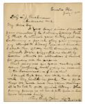 Abraham Lincoln Assassination Letter to Boarder at the Surratt House -- ...an imaginary attempt to kidnap President Lincoln...was suggested, no doubt, by Booths attempt at abduction...