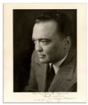 J. Edgar Hoover Signed Photo -- ''To Ralph J. Gomez / Best wishes / 6.21.48  J. Edgar Hoover'' -- 8.75'' x 9.25'' Matte Photo Trimmed on Bottom, Else Very Good
