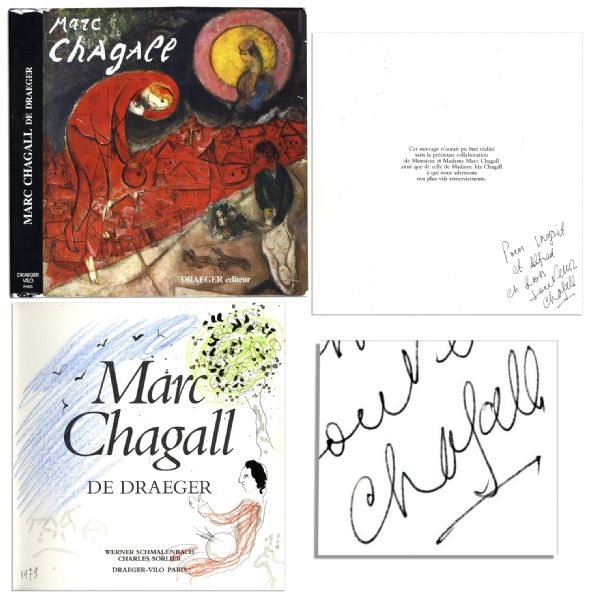 Beautiful, Original Artwork by Marc Chagall in His Book, ''Peintre Sous un Arbre'' Signed