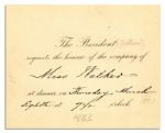 Chester Arthur Presidential Invitation