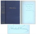 Herbert Hoover Signed First Printing of His Memoirs -- Dedicated to the Fed Chairman Who Served During Black Tuesday, the Infamous Stock Market Crash of 1929