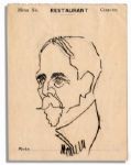 Enrico Caruso Hand-Drawn Caricature Sketch