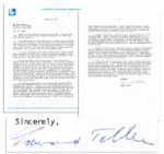 Father of the Hydrogen Bomb Edward Teller Letter Signed With Nuclear Content -- ...lack of progress in the peaceful use of nuclear explosives has been quite disappointing...