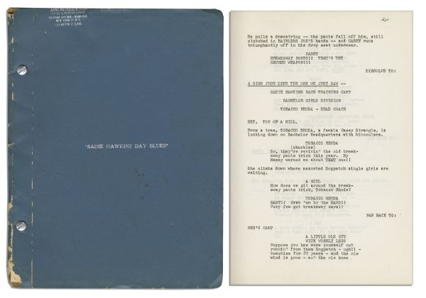 ''Li'l Abner'' Creator, Al Capp's Personally Owned Copy of His Script ''Sadie Hawkins Day Blues''
