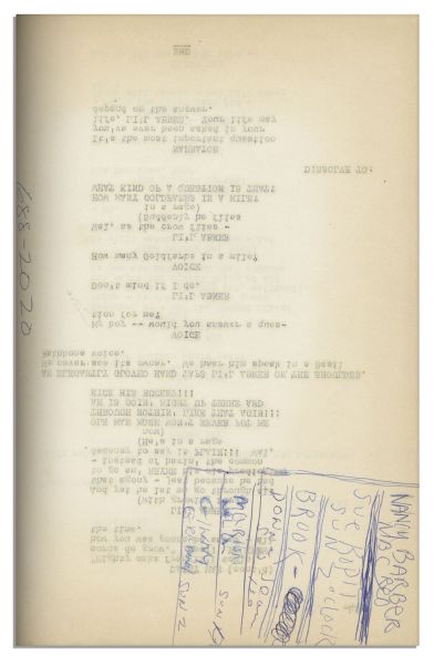 ''Li'l Abner'' Creator, Al Capp's Personally Owned Copy of His Script ''Sadie Hawkins Day Blues''