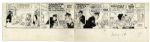 Li'l Abner Sunday Strip Hand-Drawn & Signed by Al Capp From 12 July 1968 -- Featuring Mammy & Pappy -- in Three Segments, Largest 29'' x 10.25'' -- Toning & White Outs by Capp, Very Good