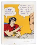 Li'l Abner Poster Featuring Li'l Abner & ''Moishe Dayan'' -- Signed ''Al Capp '75'' in Pencil & Marked ''EA 3/20'' -- Measures 23.75'' x 29.5'' -- Tape To Border, Near Fine