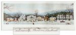 Master of Americana, Norman Rockwell Signed Print of Stockbridge Main Street at Christmas -- 30.75 x 12.5
