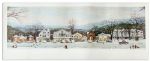 Master of Americana, Norman Rockwell Signed Print of ''Stockbridge Main Street at Christmas'' -- 30.75'' x 12.5''