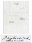Douglas MacArthur Typed Letter Signed Less Than 2 Months Before His Death -- ...The kindly thought underlying your birthday greeting moved me deeply...