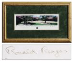 Ronald Reagan Signed Lithograph of His Presidential Library