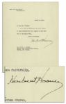 Herbert Hoover Typed Letter Signed as President -- Regarding the 1931 Veteran Bonus Bill Which Hoover Vetoed