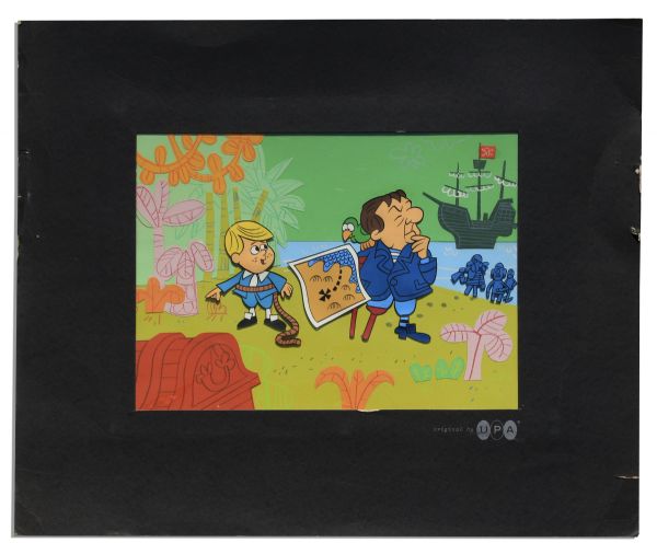 Ray Bradbury Owned ''Mr. Magoo's Treasure Island'' Cel -- Special to the Cartoon Series That Aired in 1964 -- ''Original UPA'' Printed to Mat -- 17'' x 14'' -- Near Fine -- COA From Estate