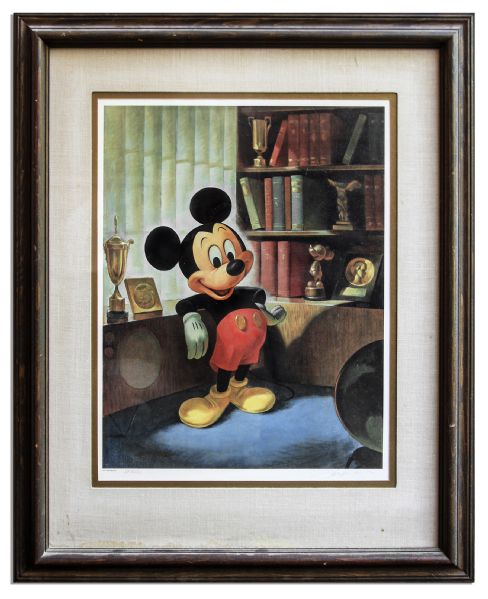 Ray Bradbury Personally Owned Mickey Mouse Lithograph by Disney Artist John Hench -- 18'' x 24''