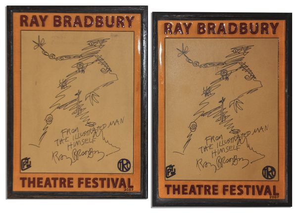 Ray Bradbury Lot of 33 Award Plaques -- Including One Signed by Bradbury & One Bestowed by Disneyland When the Theme Park Turned Its Oak Tree Into Bradbury's Iconic ''Halloween Tree''