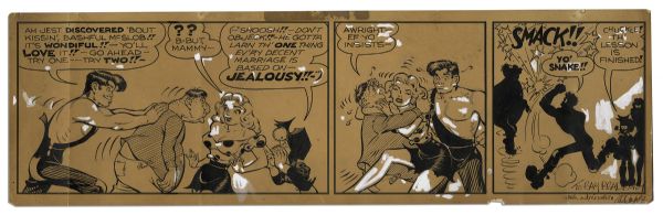 Certainly One-of-a-Kind ''Li'l Abner'' Daily Strip Signed & Inscribed by Al Capp to Ray Bradbury ''With admiration'' -- Featuring Li'l Abner, Mammy, Daisy Mae & Bashful McSlob