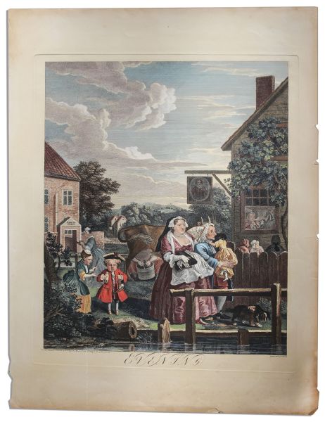 Ray Bradbury Personally Owned William Hogarth Engraving Series -- ''Four Times of the Day''