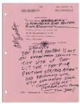 Ray Bradbury Hand-Notated Script for the 1977 Academy Awards -- His Own Copy
