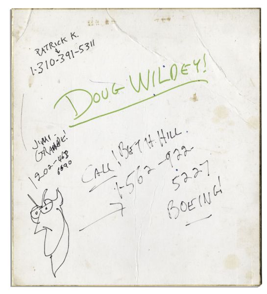 Ray Bradbury Collection of Three Pages of Doodles & Personal Handwritten Notes