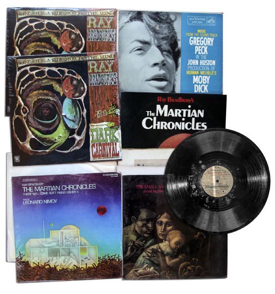 Ray Bradbury Lot of 11 Vinyl Records -- With a Signed Record From the ''Moby Dick'' Premiere