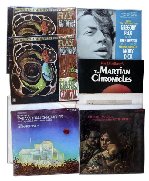 Ray Bradbury Lot of 11 Vinyl Records -- With a Signed Record From the ''Moby Dick'' Premiere