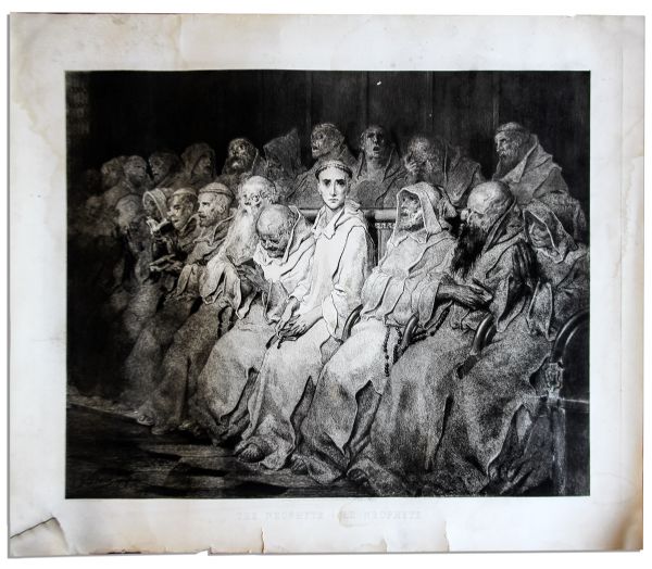 Ray Bradbury Owned Pair of Gustave Dore Prints -- One Entitled ''The Neophyte'' & Larger Print With Jesus Iconography -- Measures 39'' x 28.25'' -- Good Condition -- With COA From Estate