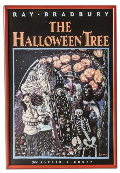 Ray Bradbury Owned Art -- Disneyland Paris Poster, Jason Hailey Print & Poster of Cover Art From ''The Halloween Tree'' -- Largest Measures 22'' x 31.5'' -- Near Fine -- With COA From Estate