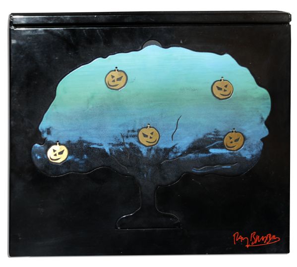 Ray Bradbury Owned Pair of Signed Limited Editions of His Work ''The Halloween Tree'' -- One Volume is Unopened -- With Metal Slipcases for Both Books and Matching Metal Outer Case