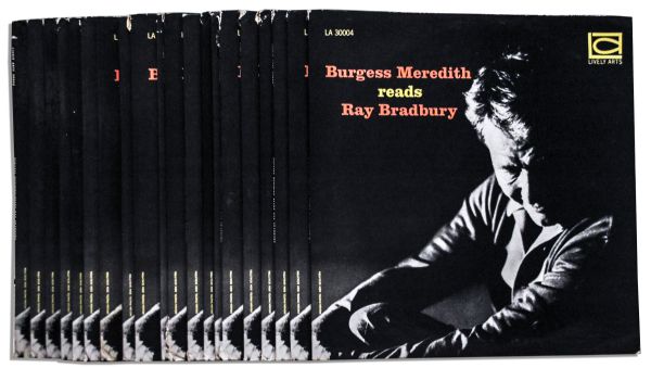 Ray Bradbury Personally Owned Lot of 22 Records -- All 22 Are ''Burgess Meredith Reads Ray Bradbury'' -- Records Have Not Been Played But Appear Near Fine -- With COA From Estate