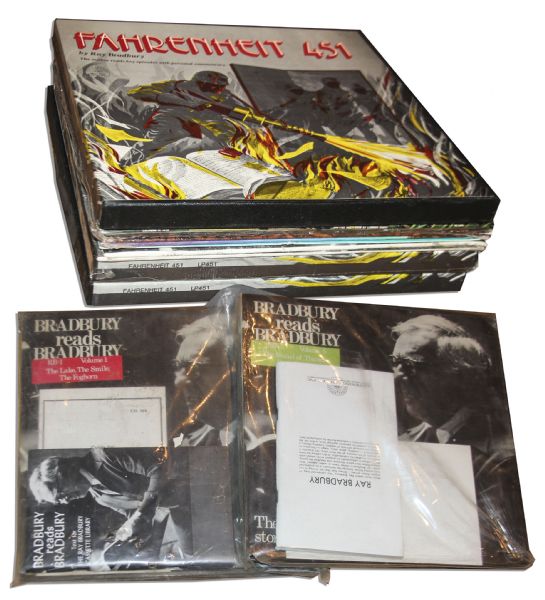 Ray Bradbury Owned Lot of 12 LP Records -- All Containing Readings of His Stories Including ''Fahrenheit 451'' -- Records Have Not Been Played But Appear Near Fine -- With COA From Estate