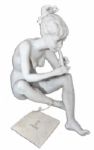Ray Bradbury Personally Owned Lot of Four Items -- Ceramic Pig Lidded Container, Small Sculpture of a Girl & Two VHS Tapes -- Largest Measures 10'' x 2.5'' x 4'' -- With COA From Estate