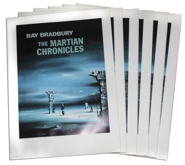 Collection of Six ''Martian Chronicles'' Artist Proofs -- Signed by Ray Bradbury & Robert Watson, The Artist Who Created Cover Art for the Famous Book