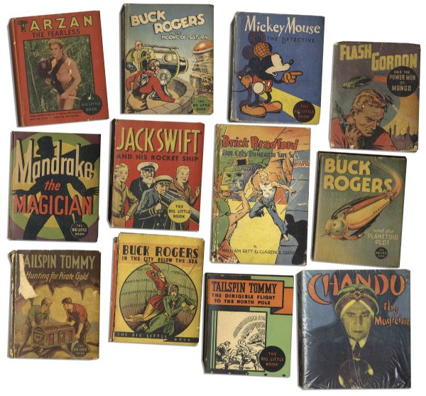 Ray Bradbury Personally Owned Vintage Comics -- Lot of 23 Items Dating From 1905-1943 -- Flash Gordon, Buck Rogers, Popeye, Mickey Mouse, Tarzan & More -- With Note by Bradbury