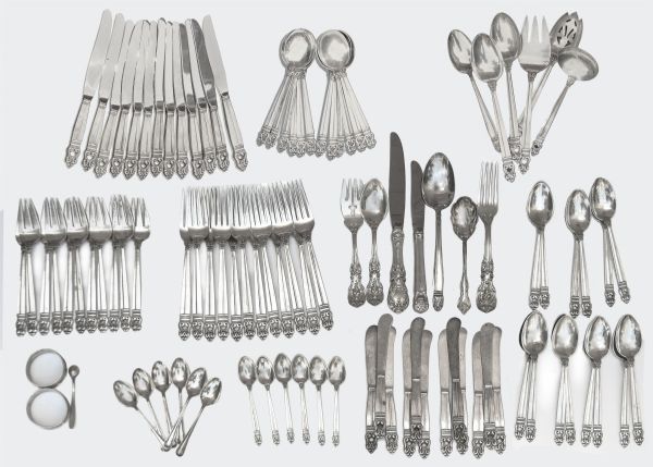 Ray Bradbury's Silverware -- 85 Pieces of International Sterling Flatware in Royal Danish Pattern -- Plus Additional Pieces by Reed & Baron, Holmes & Edwards, International Deep Silver