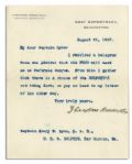 Theodore Roosevelt Typed Letter Signed -- Just Months Before The Spanish-American War -- ''...there is a chance of the [USS] DOLPHIN'S not being down...''