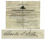 Chester A. Arthur Document Signed as President