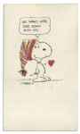 Charles Schulz Drawing of Snoopy From Peanuts -- Signed in His Nickname, Sparky