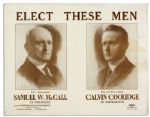 Early Calvin Coolidge Campaign Poster -- For the Massachusetts Gubernatorial Race in 1915