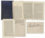 Woodrow Wilson 1916 Speech Signed as President -- Wilson Threatens to Sever Diplomatic Relations With Germany in Response to Naval Campaign Violations