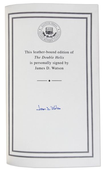 James D. Watson ''The Double Helix'' Signed -- 22kt Gold Detailing