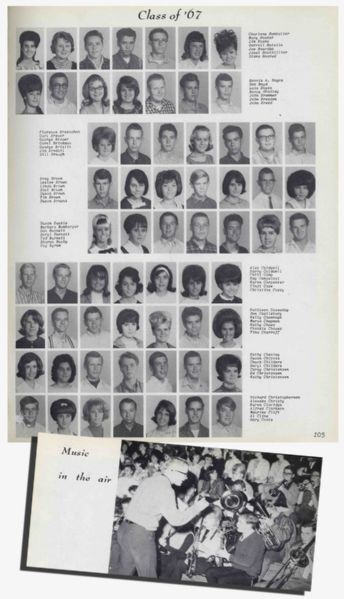 Karen Carpenter's 1965 Yearbook as a High School Sophomore -- Shows the Young Entertainer Singing in Various Photos