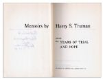 Harry S. Truman Signed Volume II of His ''Memoirs''