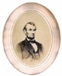Abraham Lincoln Civil War-Era Presidential Albumen Photo -- Depicting the President in His Five Dollar Bill Portrait