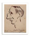 Italian Opera Star Enrico Caruso Hand-Drawn Caricature Sketch