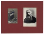 Revolutionary French Sculptor Auguste Rodin Signed Photo Postcard of His Famous Work, ''Cariatide Carrying a Stone''