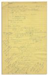 Richard Nixon Handwritten Page of Notes -- For a Campaign Speech With Content on Vietnam and the 1968 Election: Dems Divided...Bobby & Hubert
