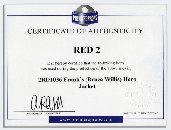 Bruce Willis Hero Jacket From ''Red 2'' -- Ralph Lauren Jacket