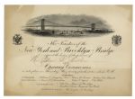 Invitation to the Brooklyn Bridge Opening Ceremony -- Near Fine & Printed by Tiffany & Co.